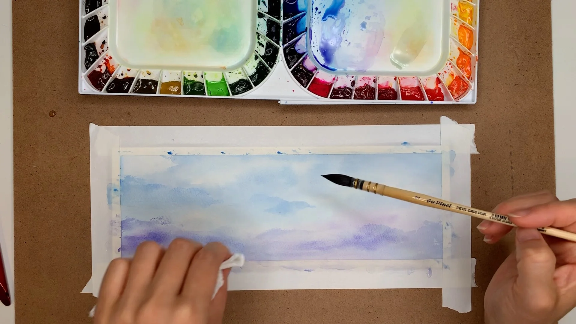 Watercolor Gradient Purple Sky