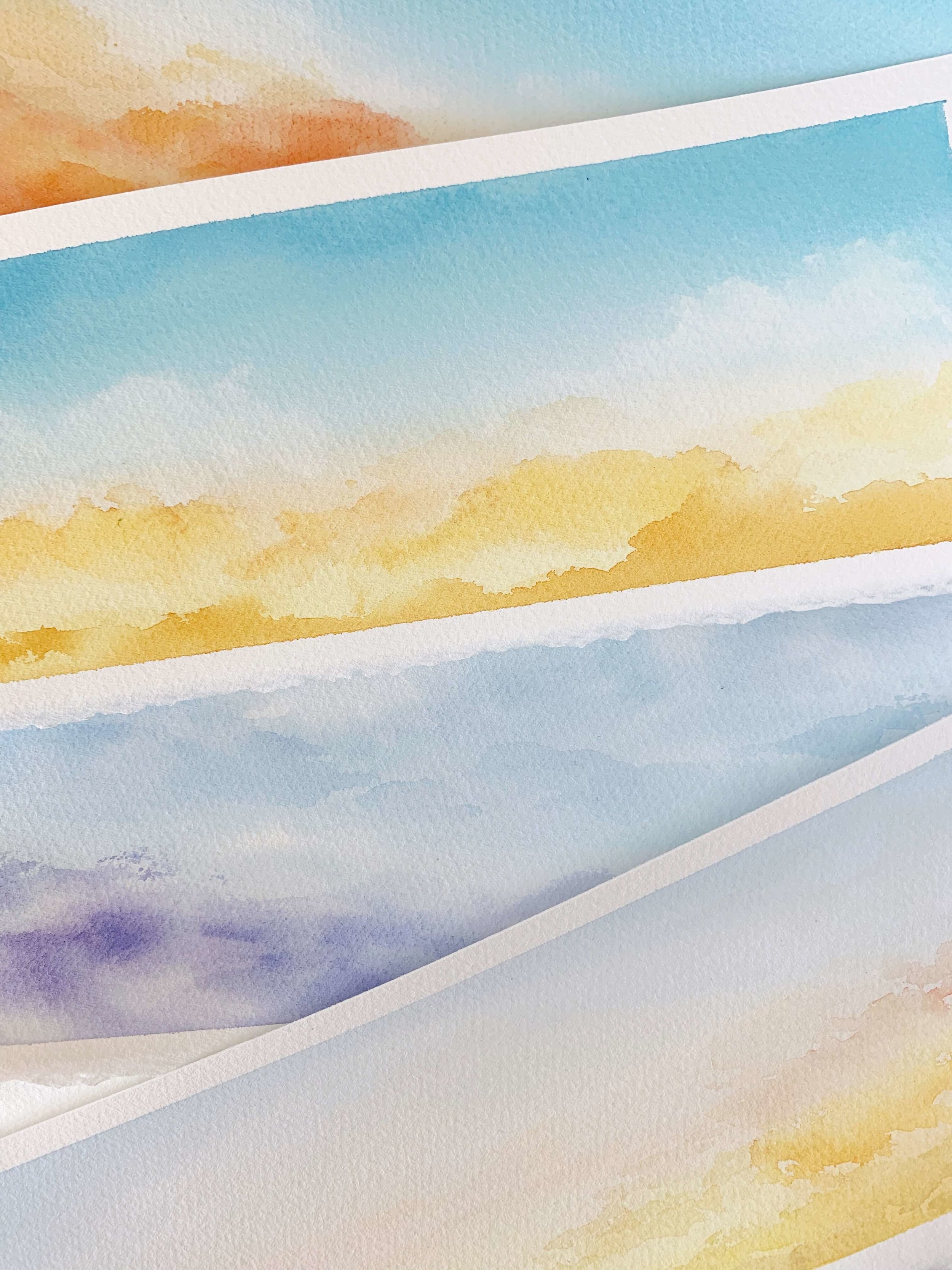 My Simple Approach To Painting Gradient Watercolor Skies | Susan Chiang