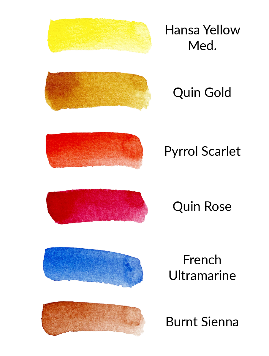 Guide to recommended watercolor palette colors - Watercolor Affair