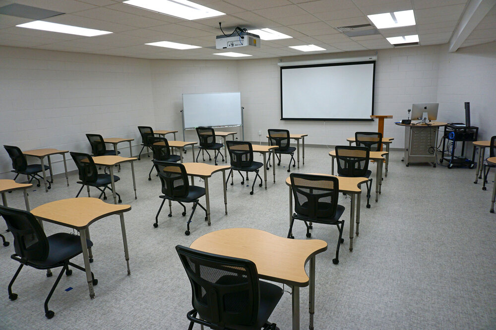 Computer Comfort's Koi Classroom Tables configured for social distancing