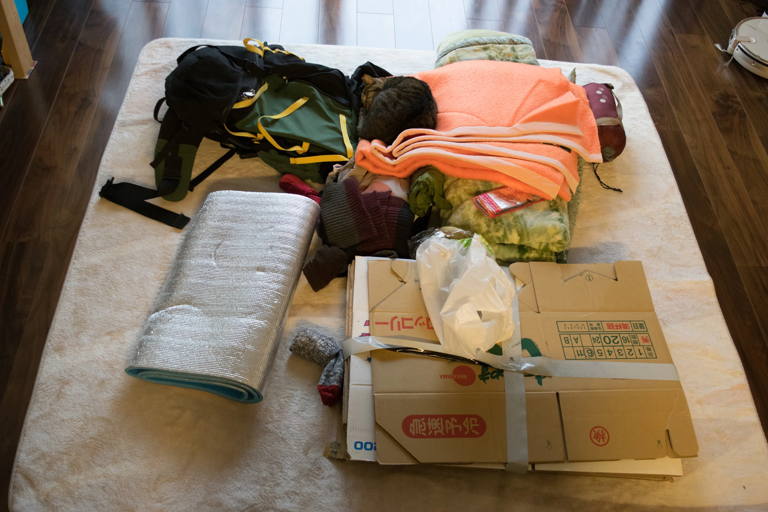 My sleeping equipment (minus the cat)