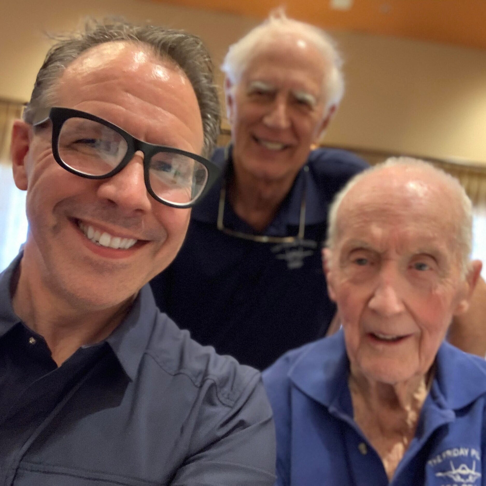 John Mollison with Major General Donald William Sheppard (middle), and former Apollo astronaut, James Alton McDivitt (right).
