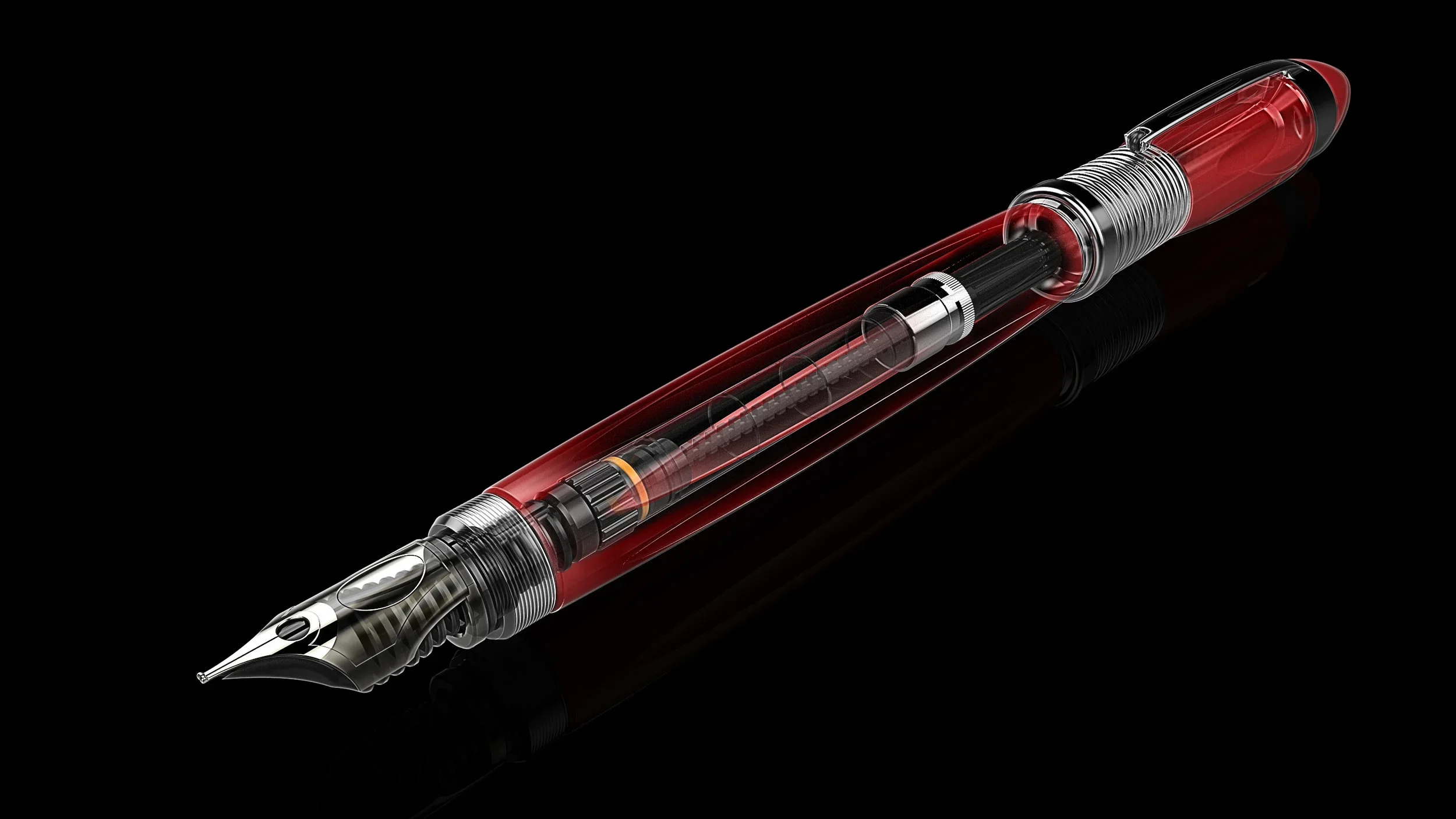 Fountain pen cutaway