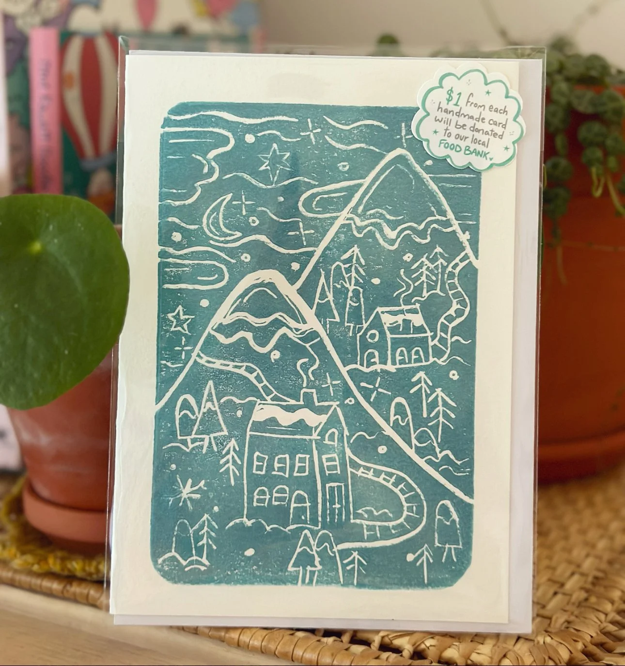 winter village holiday card