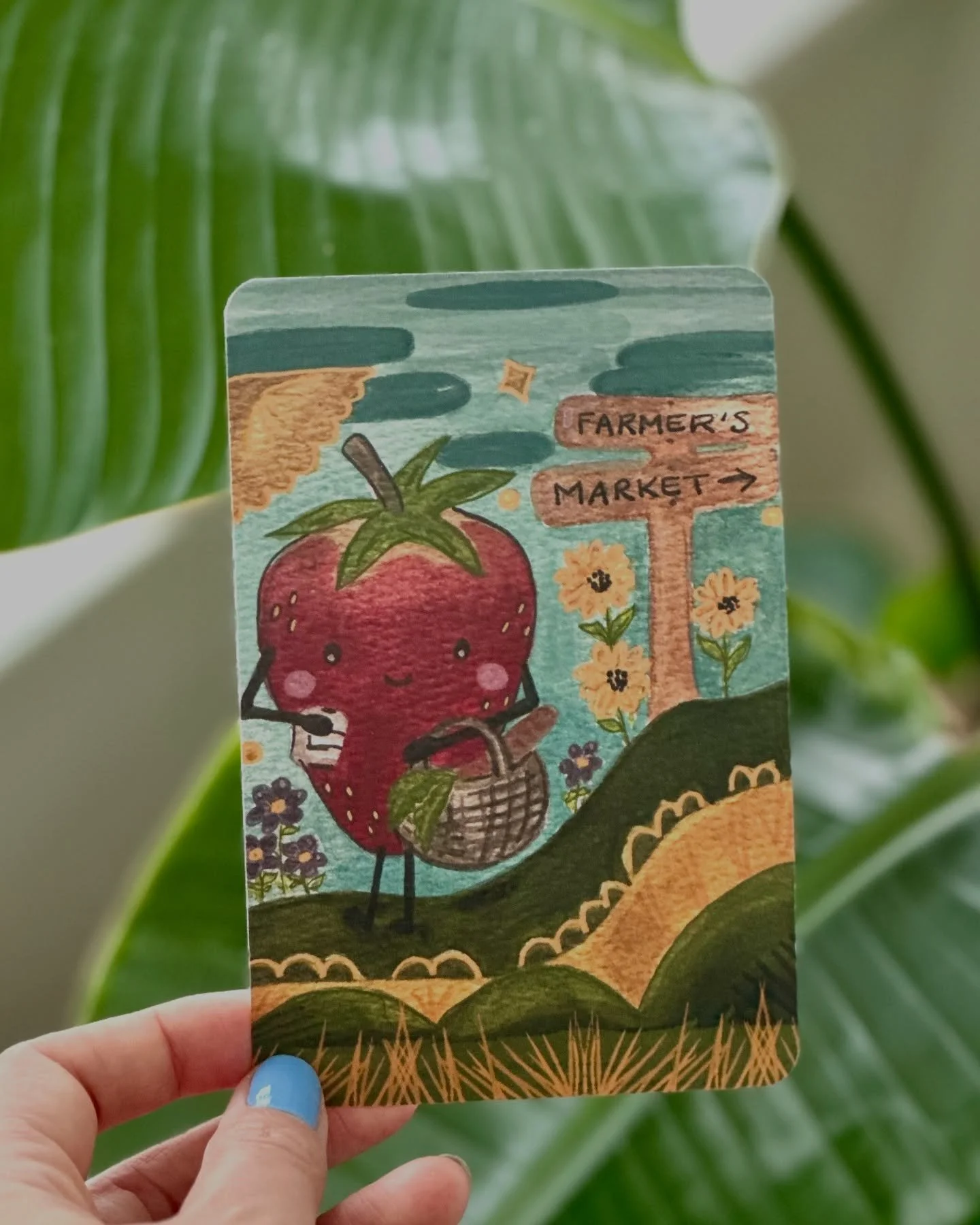 New to the shop this week 🌞 🌙 🍓 
.
#artistsoninstagram #shoplocal #sunmoon #strawberry #sunshinecoastbc #mixedmediaartwork #sticker #artist