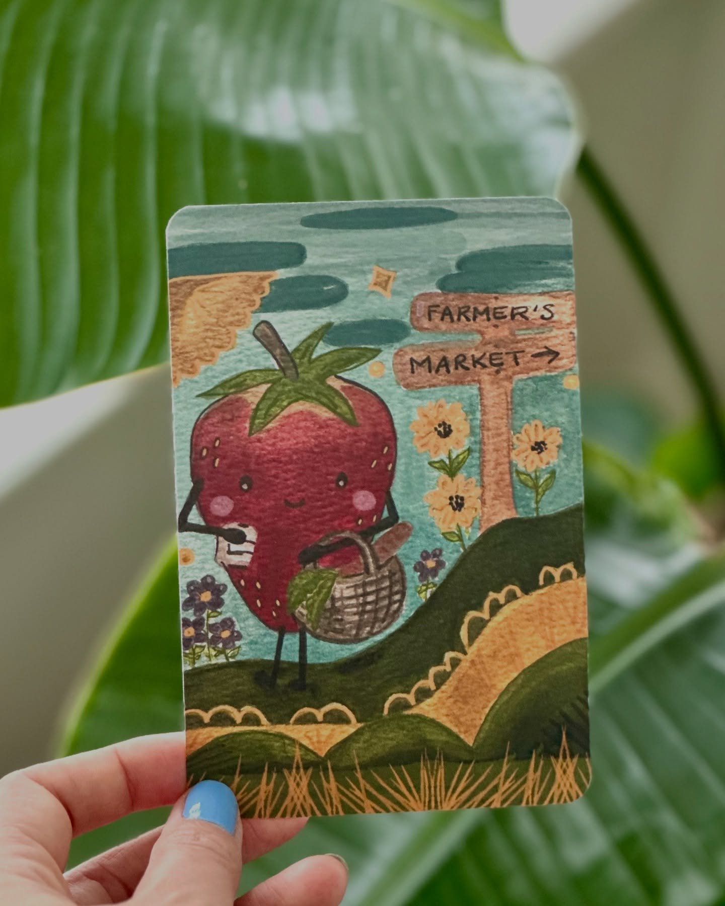 New to the shop this week 🌞 🌙 🍓 
.
#artistsoninstagram #shoplocal #sunmoon #strawberry #sunshinecoastbc #mixedmediaartwork #sticker #artist