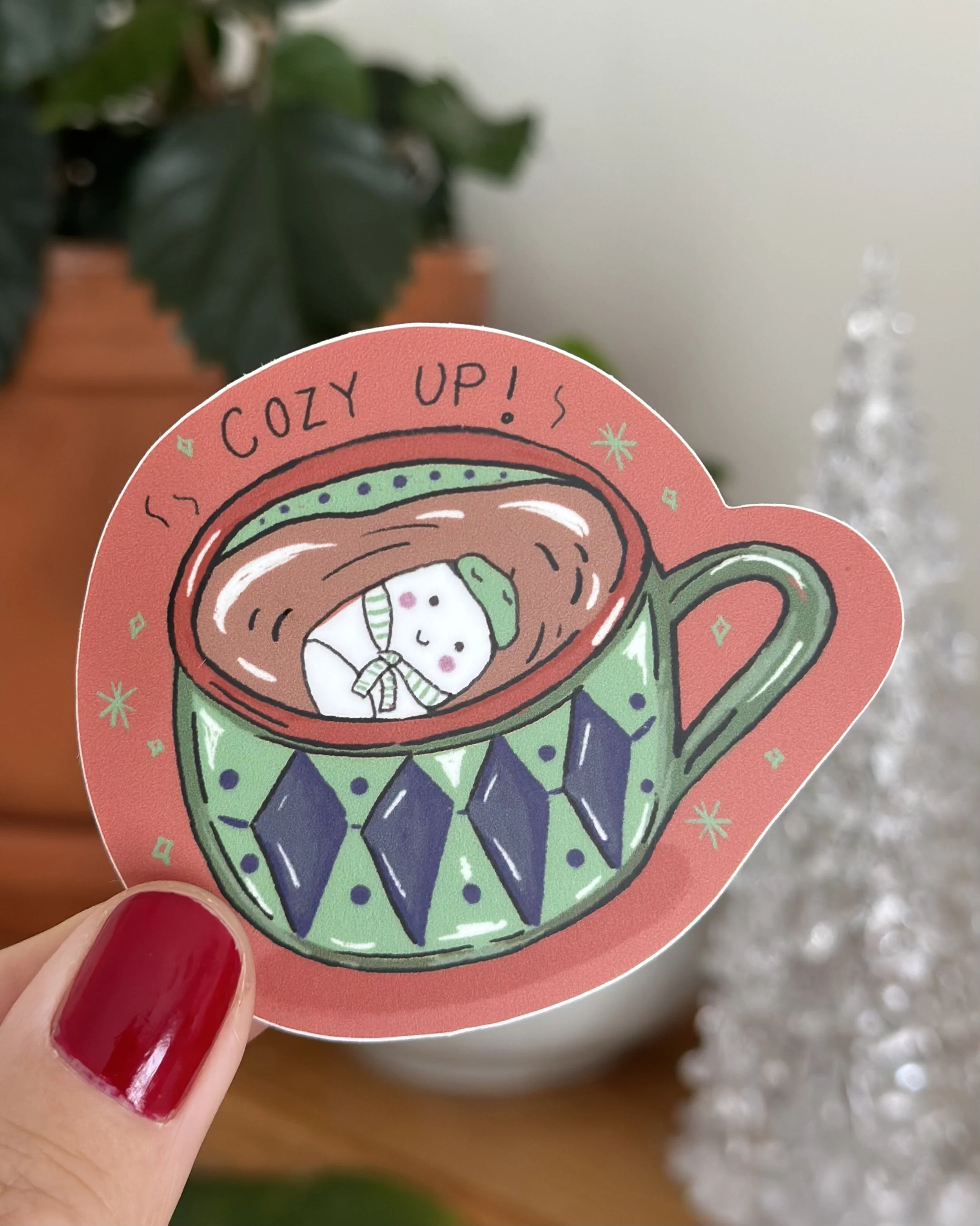 cozy up sticker