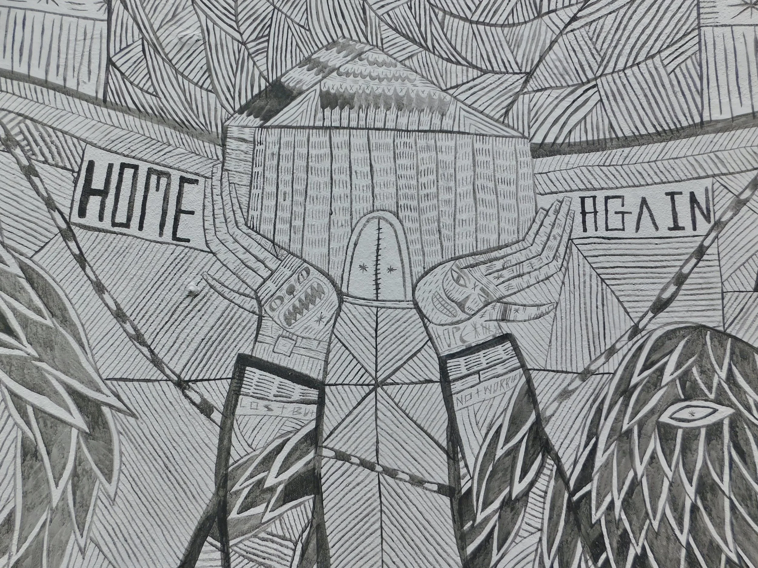 Detail of Street Art, Bushwick Collective, Brooklyn, NY