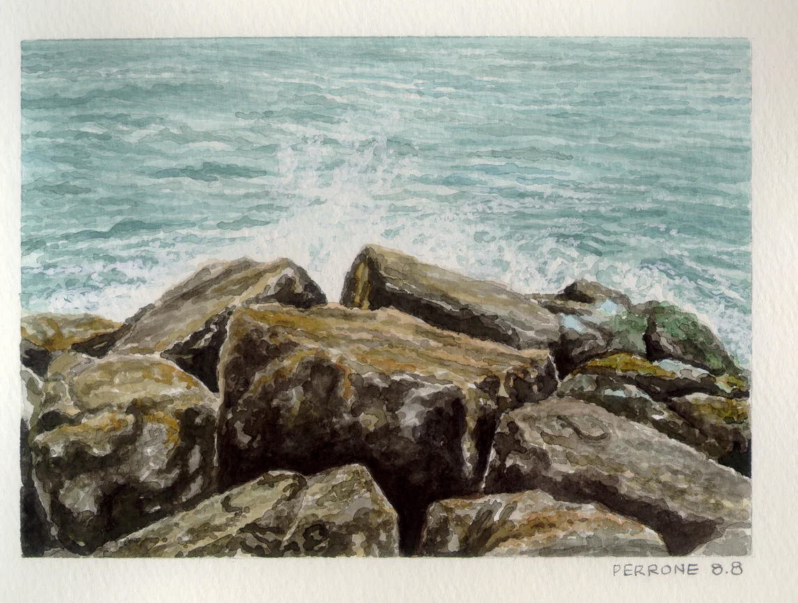 Jetty – 2008 – Watercolor. By Gary Perrone.