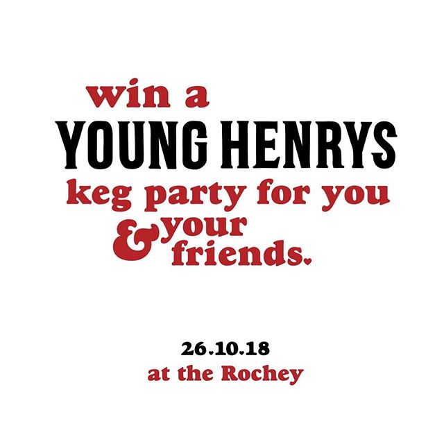 As part of the celebrations Friday night at the Rochey we'll be running a raffle with a dear friends Young Henrys and the prize is a doozy...
*drum roll*
Winner gets their very own Keg of Young Henrys beer to enjoy another night of their choosing at 