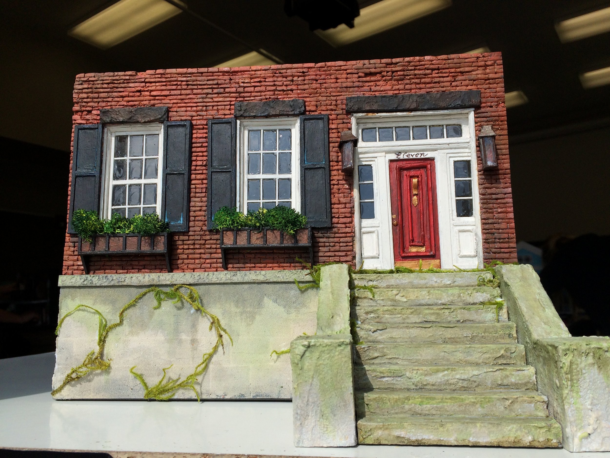  1/2" scale model of Eleven East Jones Street Facade 