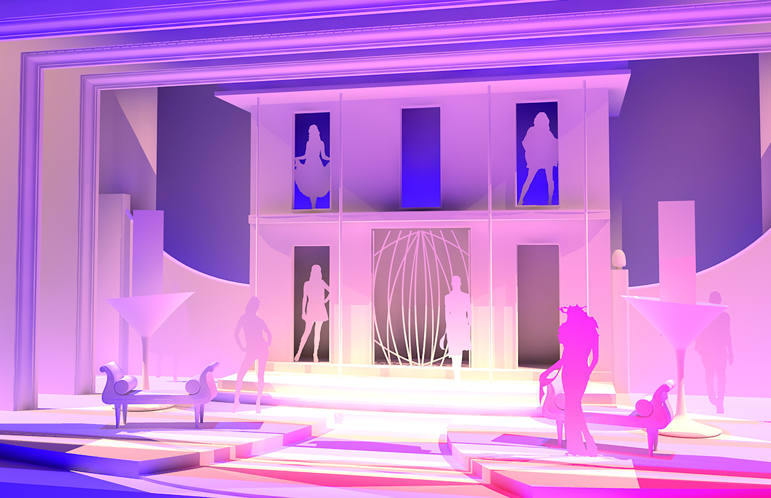  Vectorworks Rendering and Lighting Study of White Model Lysistrata project 