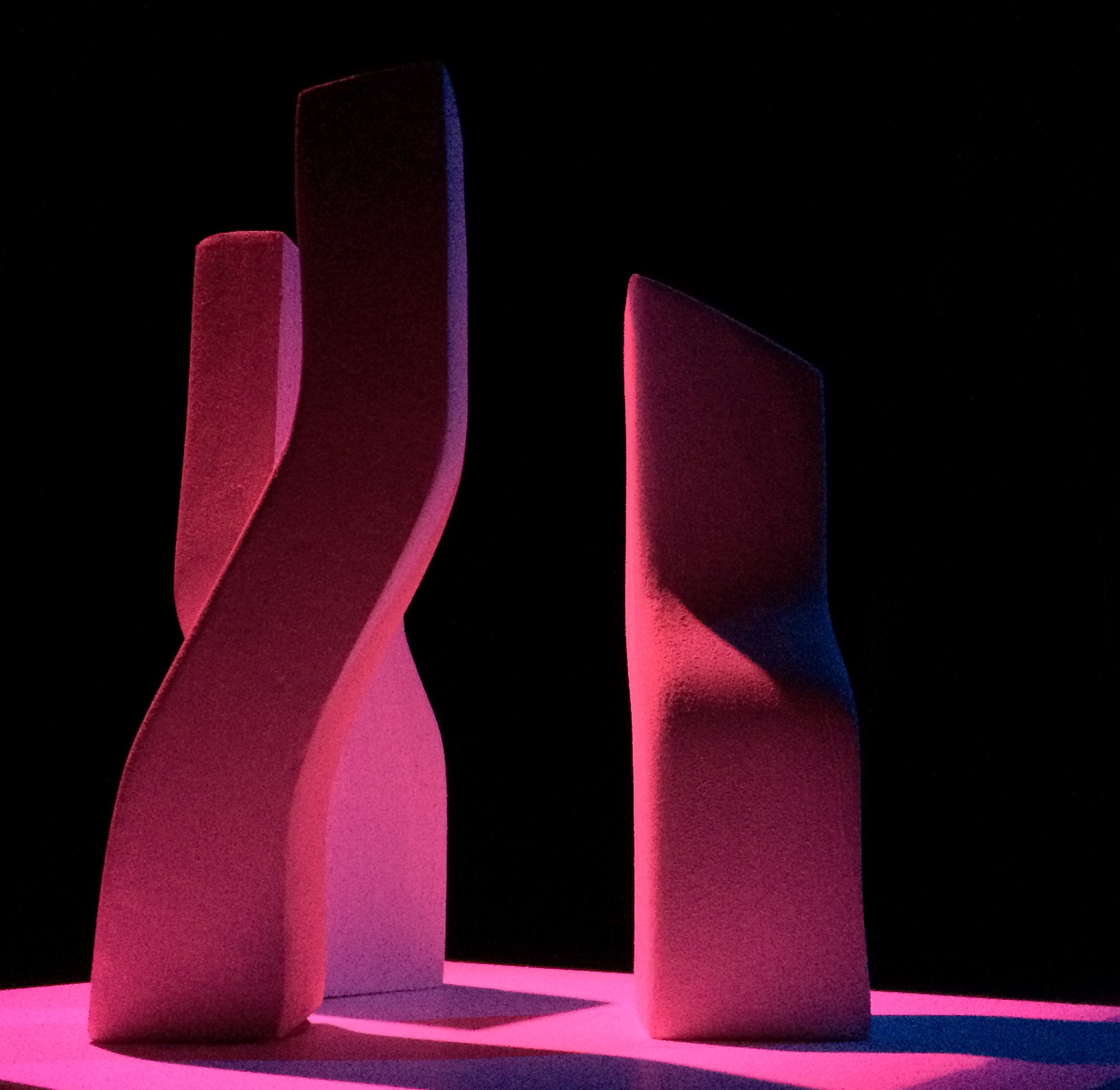  Collaborative project with an industrial design student drawing inspiration from Zaha Hadid for the form and shape of the models with lighting inspired by the immersive installation works of Olafur Eliasson. 