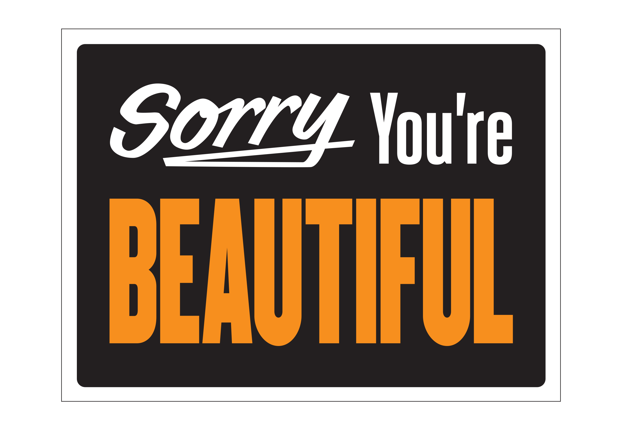 SORRY YOU'RE BEAUTIFUL
