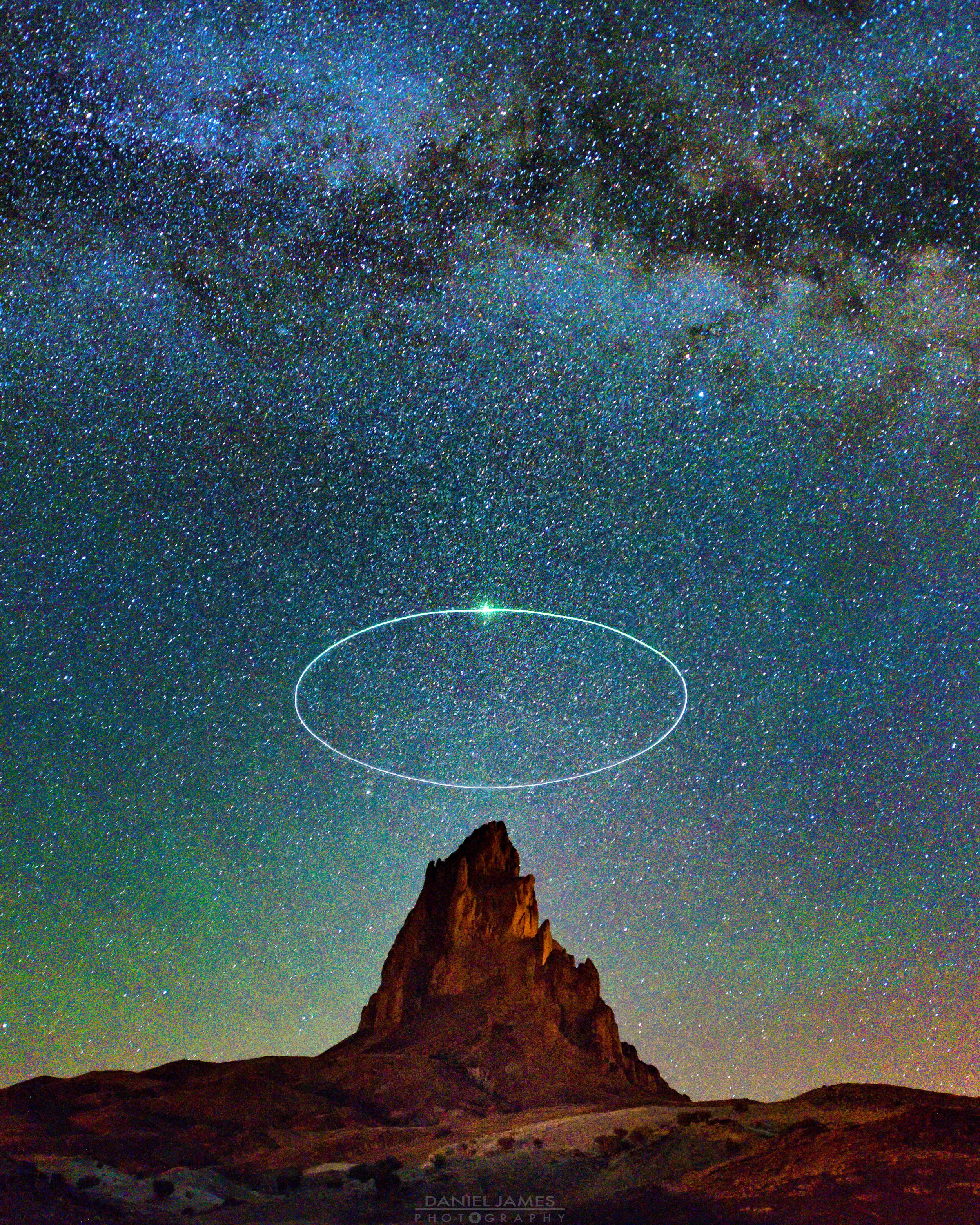 Agathla Peak Circular Light Crown Milky Way Watermark.jpg