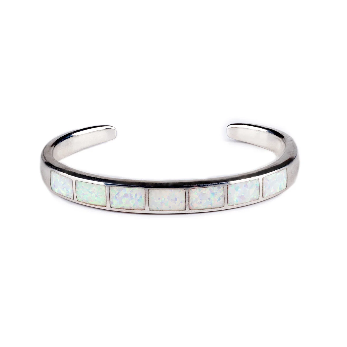Contemporary Row Cuff with Opal Inlay