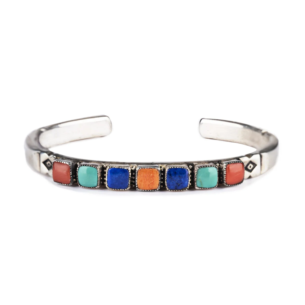Peyote Bird Designs - Aldrich art - Aldrich Multi Stone Row Cuff