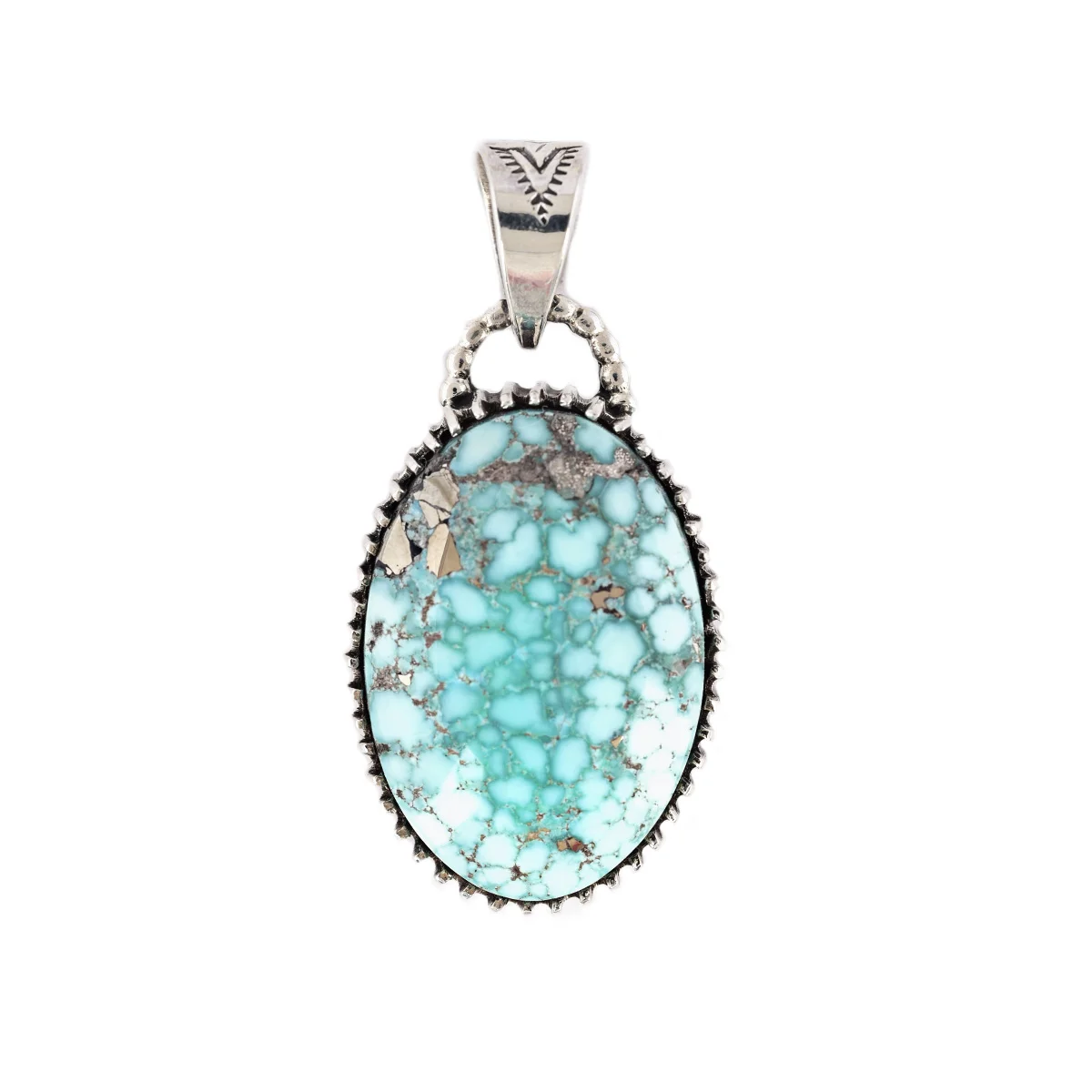 peyote bird - White Water Turquoise Pendant
