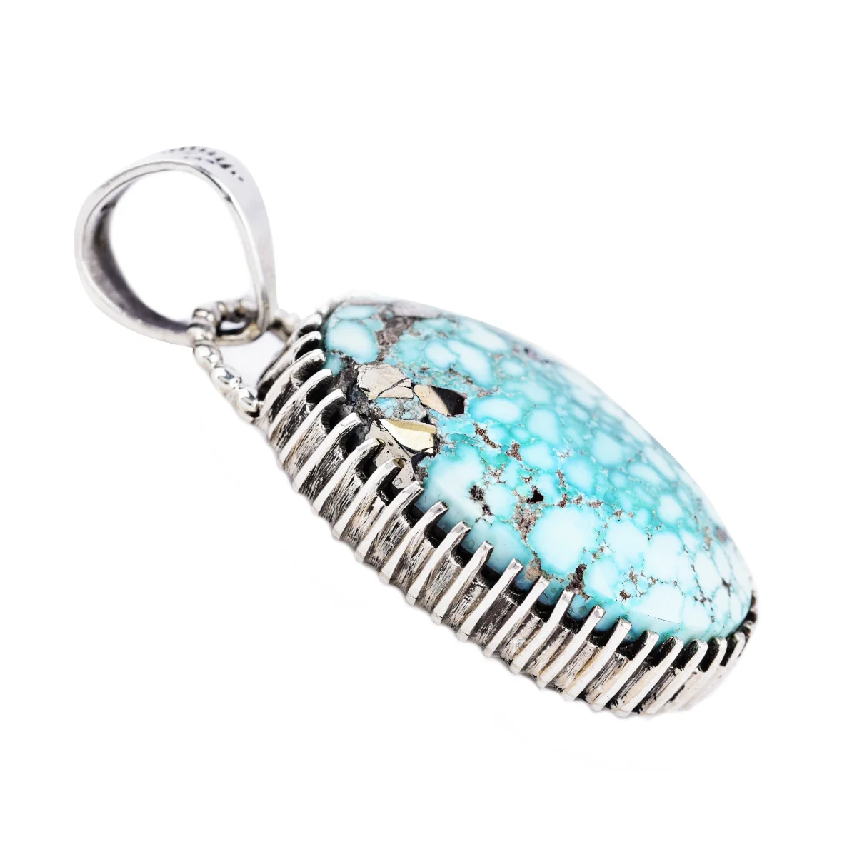 peyote bird - White Water Turquoise Pendant