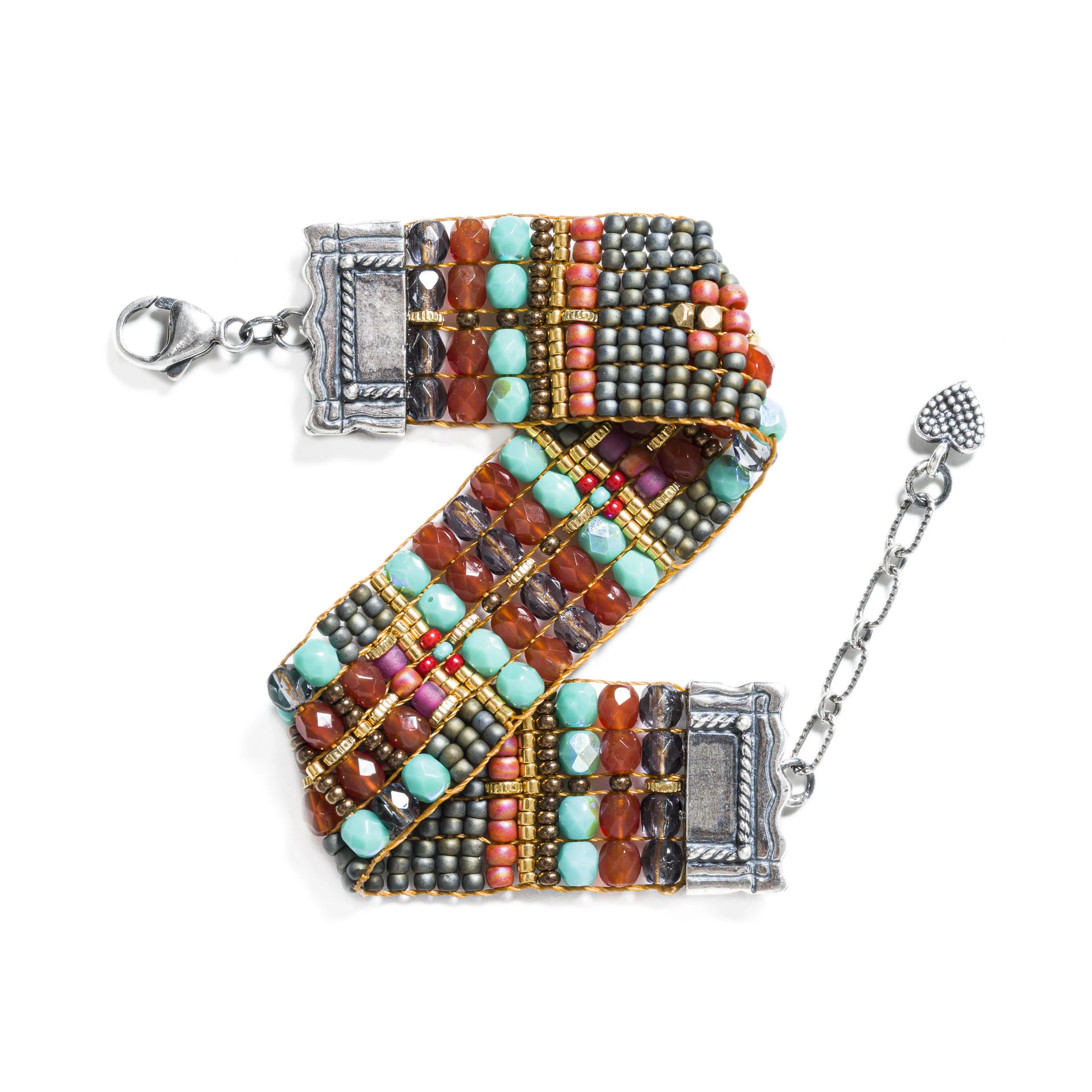 peyote bird - Chili Rose Beaded Bracelet