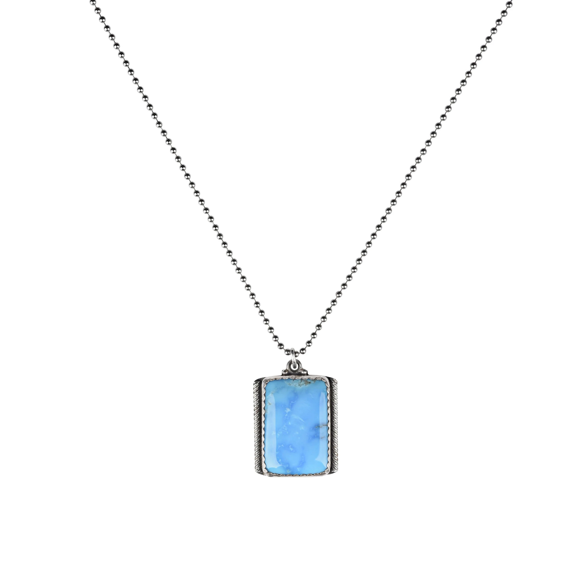 Aldrich Art Turquoise Dog Tag Necklace 