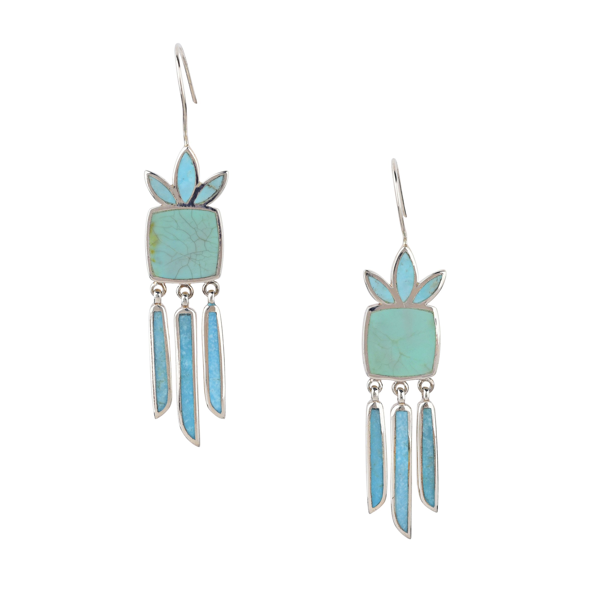 Turquoise Morning Earrings — Peyote 