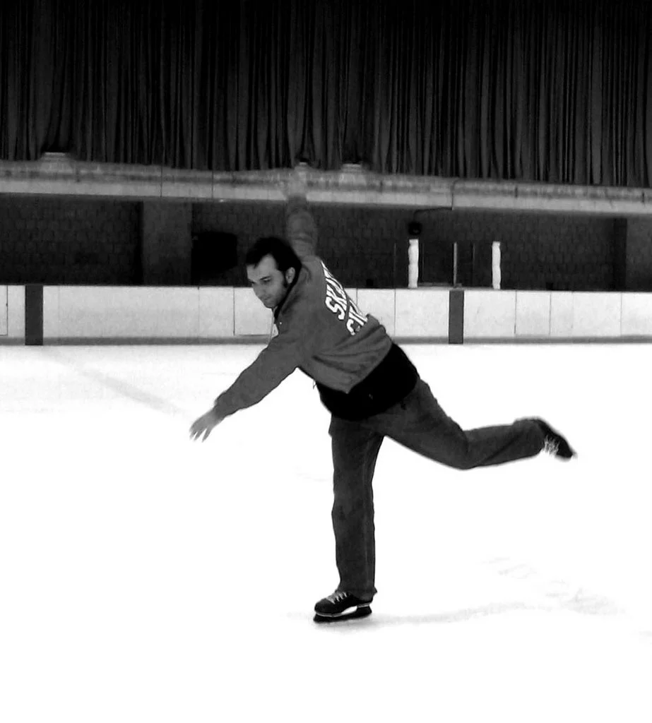 Your author, skating away from the puck.