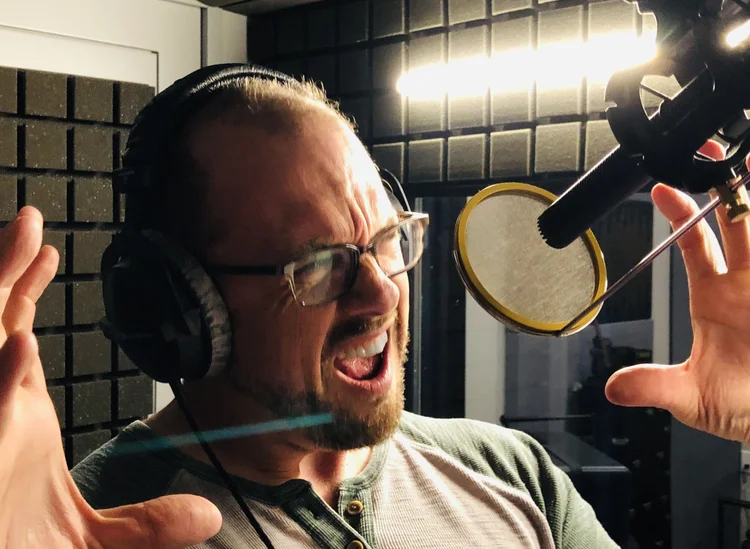 Eric Smies recording in the studio