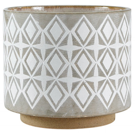  Geometric Ceramic Planter by Rivet | 8.7" h x 10.25" dia
