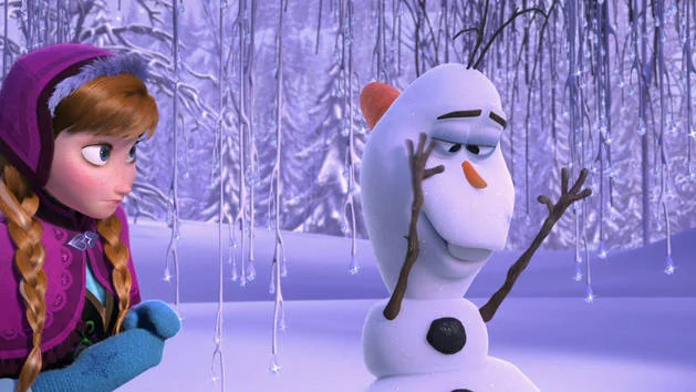 Olaf admiring his new nose.