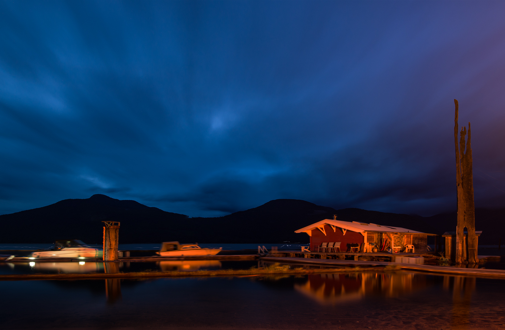 Marina at night time