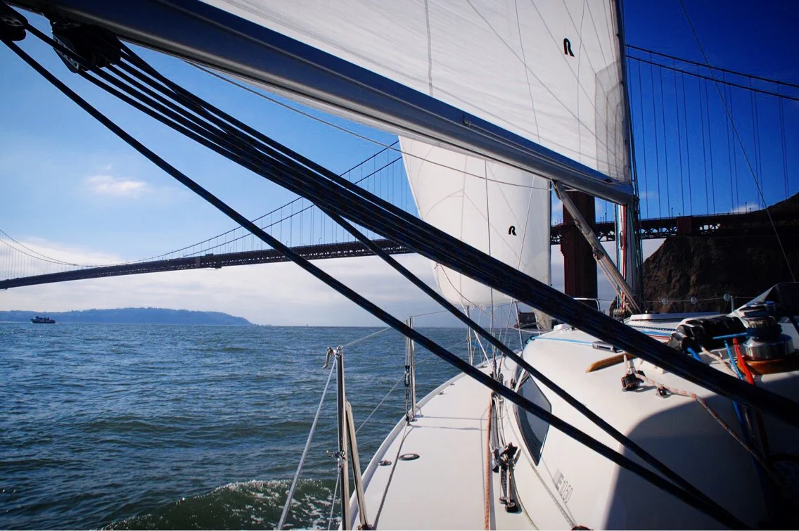 Sailing towards Golden Gate Bridge