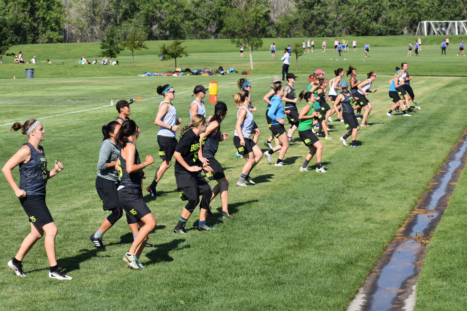 Boston Brute Squad warms up before their first game on Saturday at the Colorado Cup. 