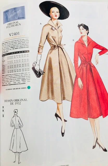 Dress patterns from Vogue's Vintage Collection, above and below.