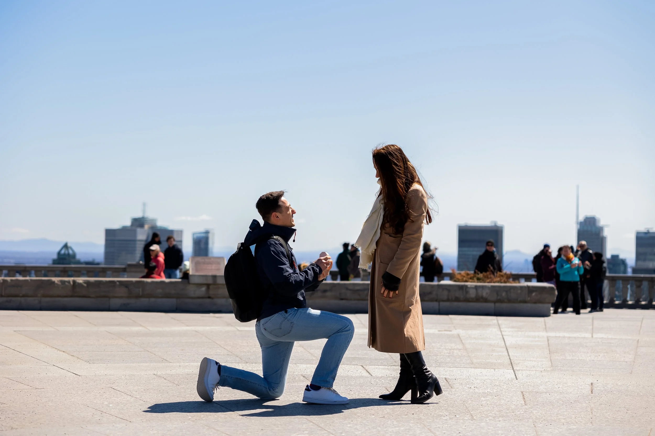 Surprise Proposal at the Belvédère Kondiaronk on Mount Royal