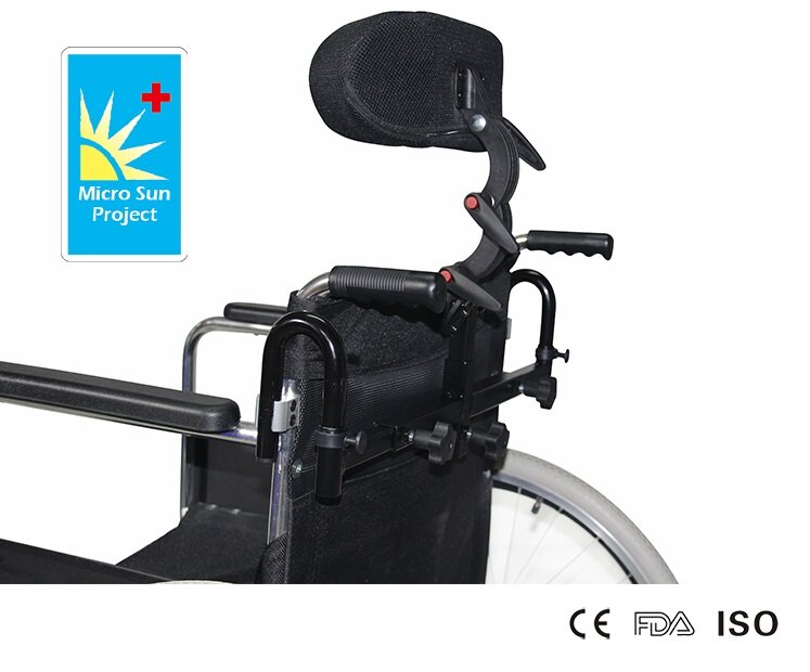 輪椅頭枕 (高度、深度及角度可調，可左右移動，免工具裝拆及調校)