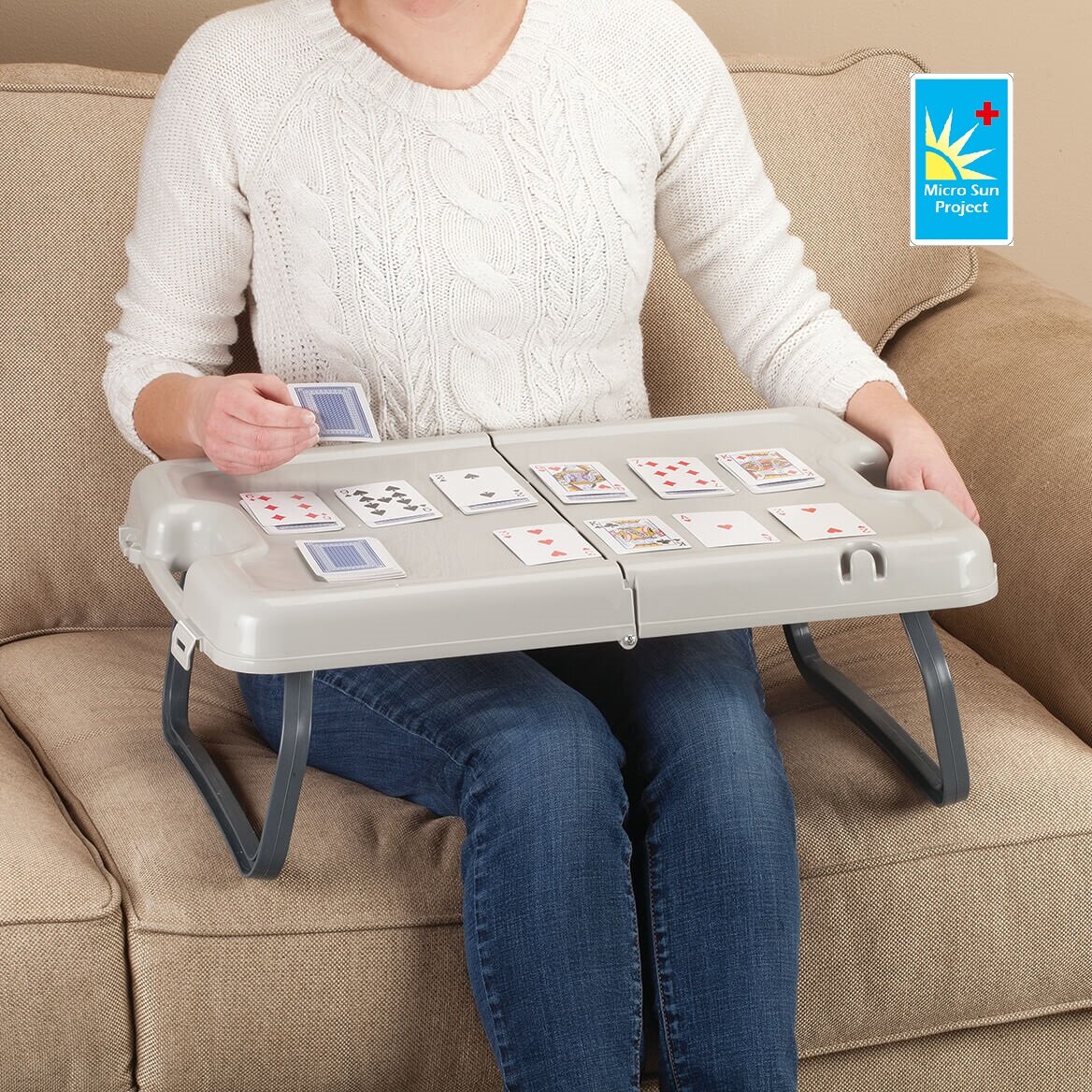 Micro Sun - 帶收納箱的折疊桌（沙發/床用/戶外）
