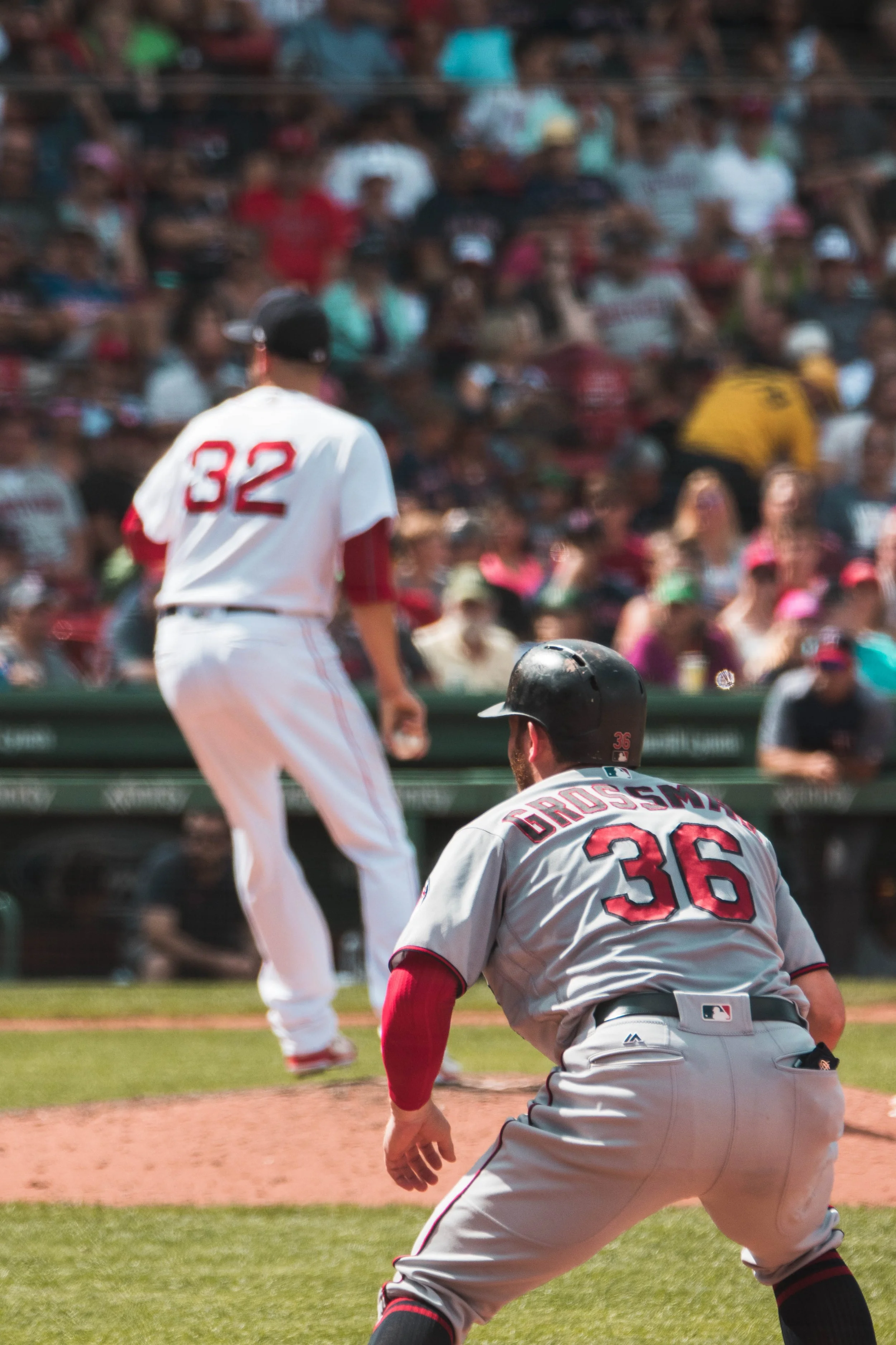 Boston baseball game and players