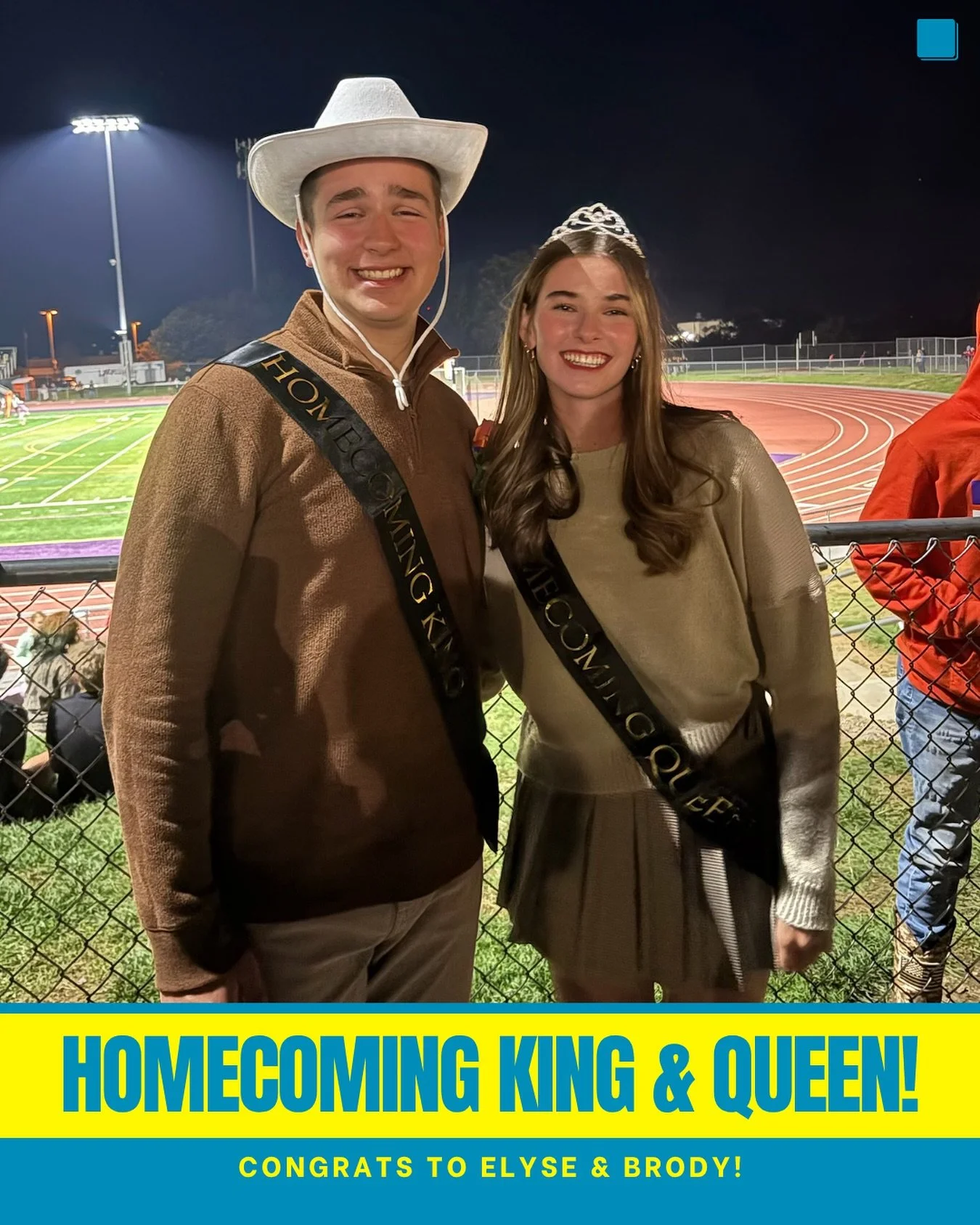 Congratulations to…
🫅 Homecoming Queen, @elysespahr
🤴 Homecoming King @_brodyferguson_ 
(Ms. Eva’s, @_eva1313_ little brother!)
We hope everyone had a wonderful homecoming weekend! 💙💙
#komotionnation #komodancer #dance #homecoming