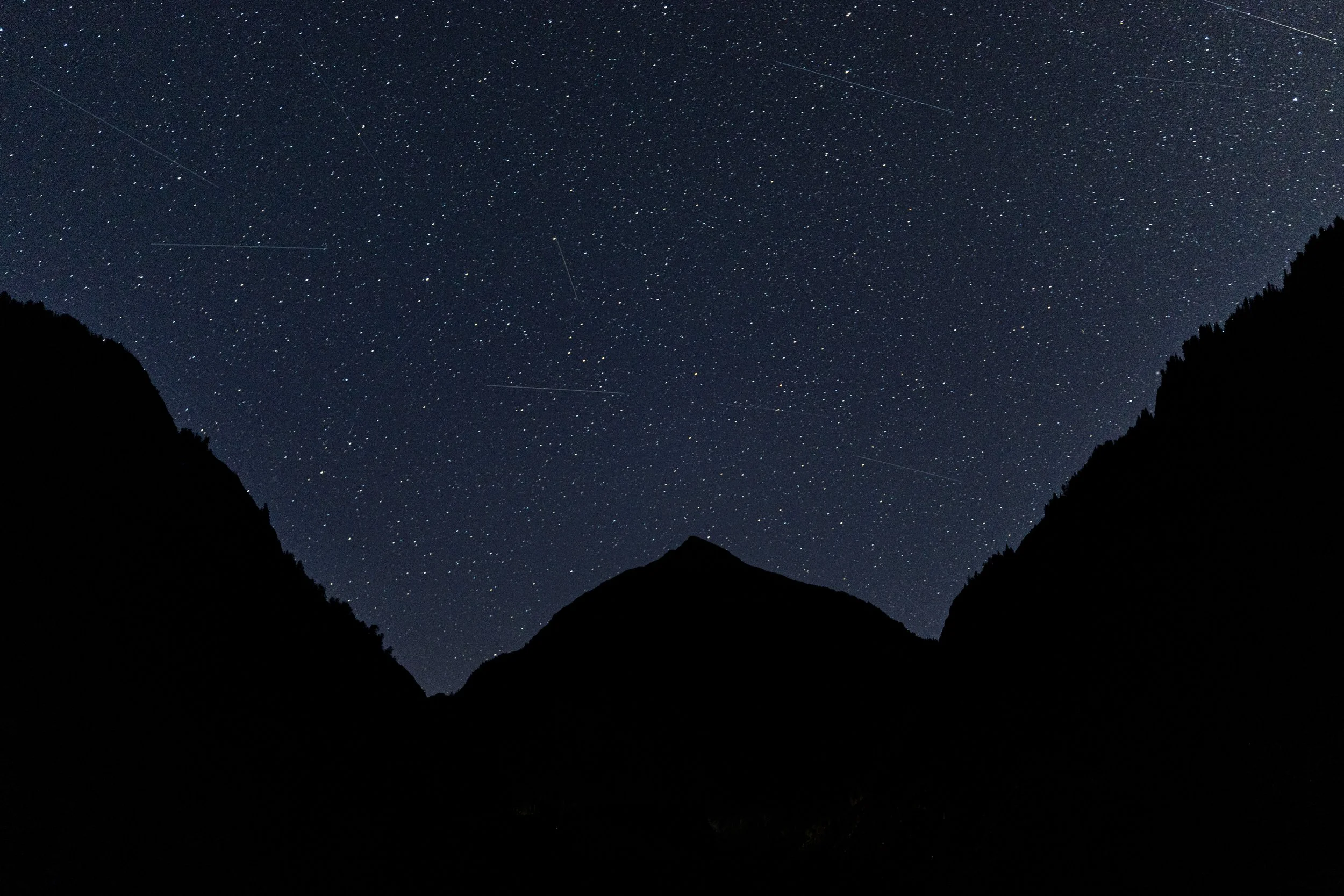  The Night Sky - behind a silhouette of Mt. Abram. - The Million Dollar Highway. 
