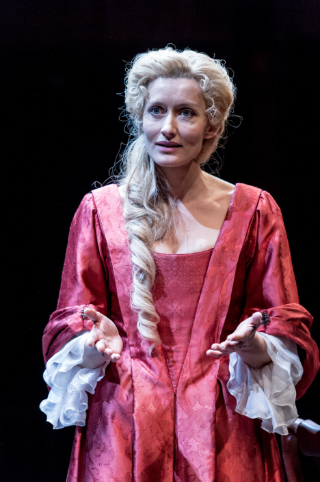 Queen Anne costume on stage