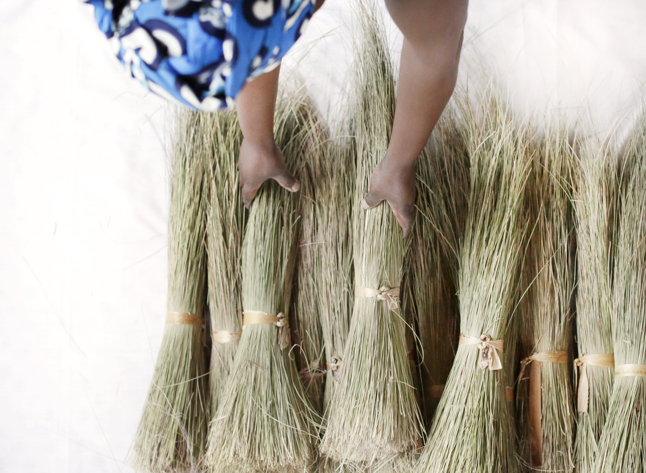  Sweetgrass bundles ready to be woven into baskets at Covanya Cooperative in Rwanda. 