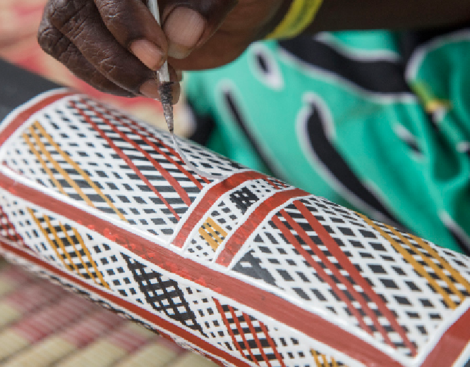  A special type of cross-hatch painting technique, known locally as  rarrk , is used to execute the fine linework that is such a feature of  Yolngu  art. 