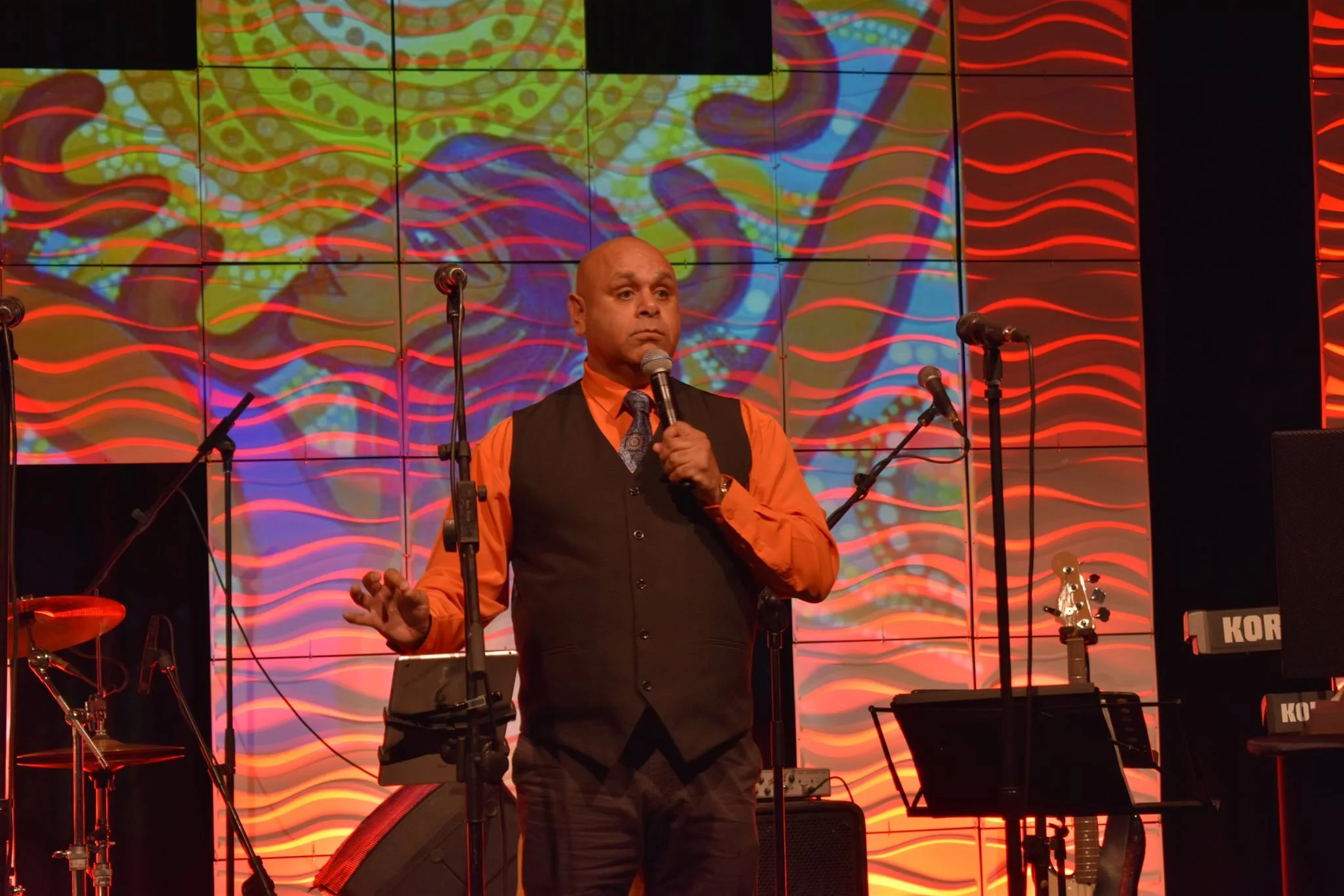 Kevin Kropinyeri at the 2018 Gladys Elphick Awards Gala Dinner.
