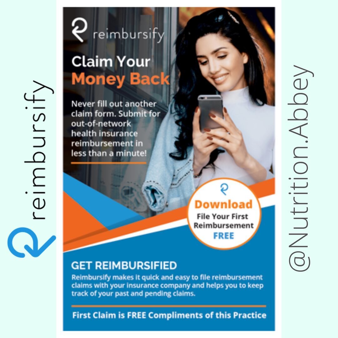 Now offering @reimbursify @nutrition.abbey❗️
Download the app to file your out-of-network health insurance claims from your smartphone - your first claim is free❗️
.
. 
#TallahasseeNutrition #FloridaNutrition #FloridaNutritionist #FloridaDietitian #F