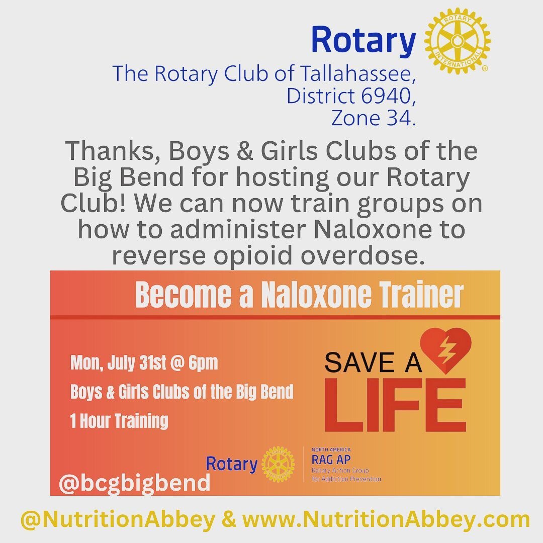Thanks, @mrkacydennis Boys &amp; Girls Clubs of the Big Bend for hosting @rotaryclubtallahassee -We can now train groups on how to administer #Naloxone to reverse opioid overdose!
.
.
#harmreduction #harmreductionsaveslives @rotaryinternational 
#rot