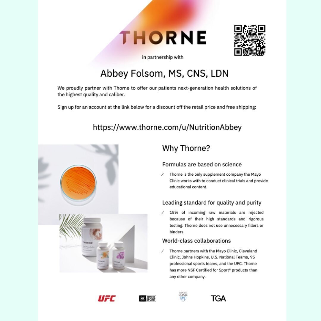 Y&rsquo;all it&rsquo;s not possible to have too many QR codes! Thanks to my @thornehealth rep, @haydenyoung312 for making this awesome flyer! Book a consultation for evidence-based vitamin &amp; supplement recommendations.
.
.
#onlythorne #Supplement