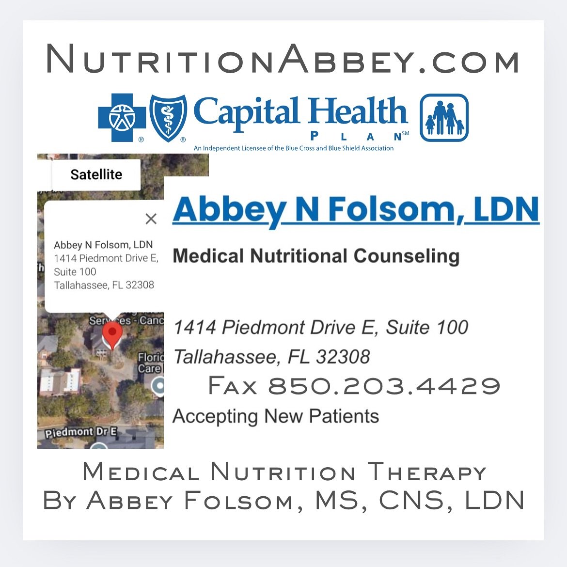 @CapitalHealthPlan members of all ages accepted! Please ask PCP to fax 850.203.4429 referral for #MedicalNutritionTherapy! Thankful for our #Tallahassee physician network willing to support my #ClinicalNutrition practice 🙏🏼 #Telehealth available
.
