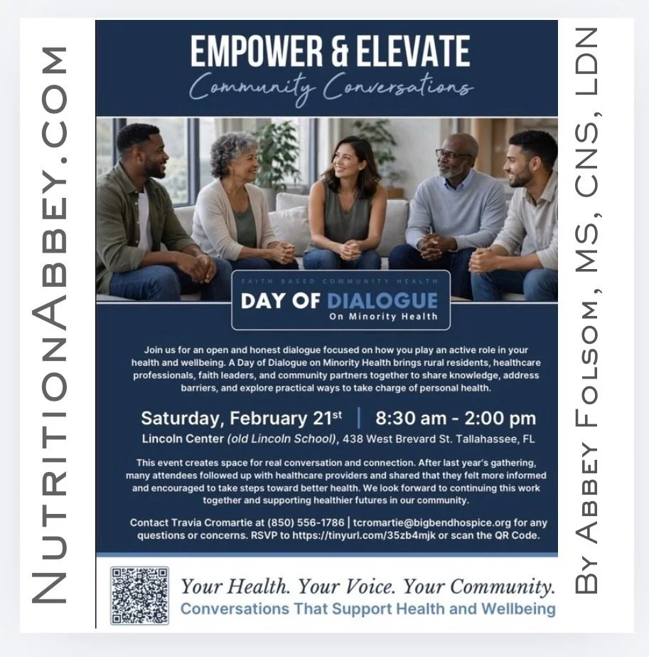 It&rsquo;s an honor to participate in the &ldquo;20th Annual Day of Dialogue on Minority Health! -I&rsquo;m the guest panelist for &ldquo;You Are What You Eat&rdquo;! The @neighborhoodheroes850 #publichealth Saturday 2.21.2026 8:30a-2p: 438 W Brevard