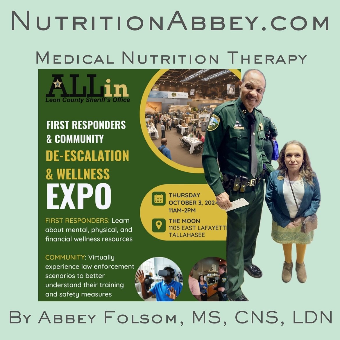 Thanks for inviting @nutrition.abbey to participate in the Wellness Expo, I had fun with #ALLinLeon I look forward to serving @leoncosheriff &amp; @CapitalHealthPlan members! Please have your PCP fax (850.203.4429) a referral for #MedicalNutritionThe